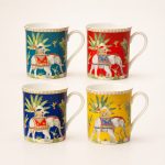 Marajah 4'lü Fine China Porselen Kulplu Kupa Seti 300 ml