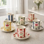 Easy Life Flowery 6'lı Porselen Kahve Fincan Seti 100 ml - Görsel 2