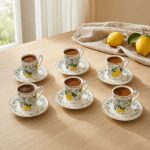 Easy Life Fleurs Et Citrons 6'lı Porselen Kahve Fincan Seti 100 ml - Görsel 2