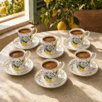 Easy Life Fleurs Et Citrons 6'lı Porselen Kahve Fincan Seti 100 ml - Görsel 4