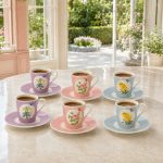 Easy Life Royal Blossom 6'lı Porselen Kahve Fincan Seti 100 ml
