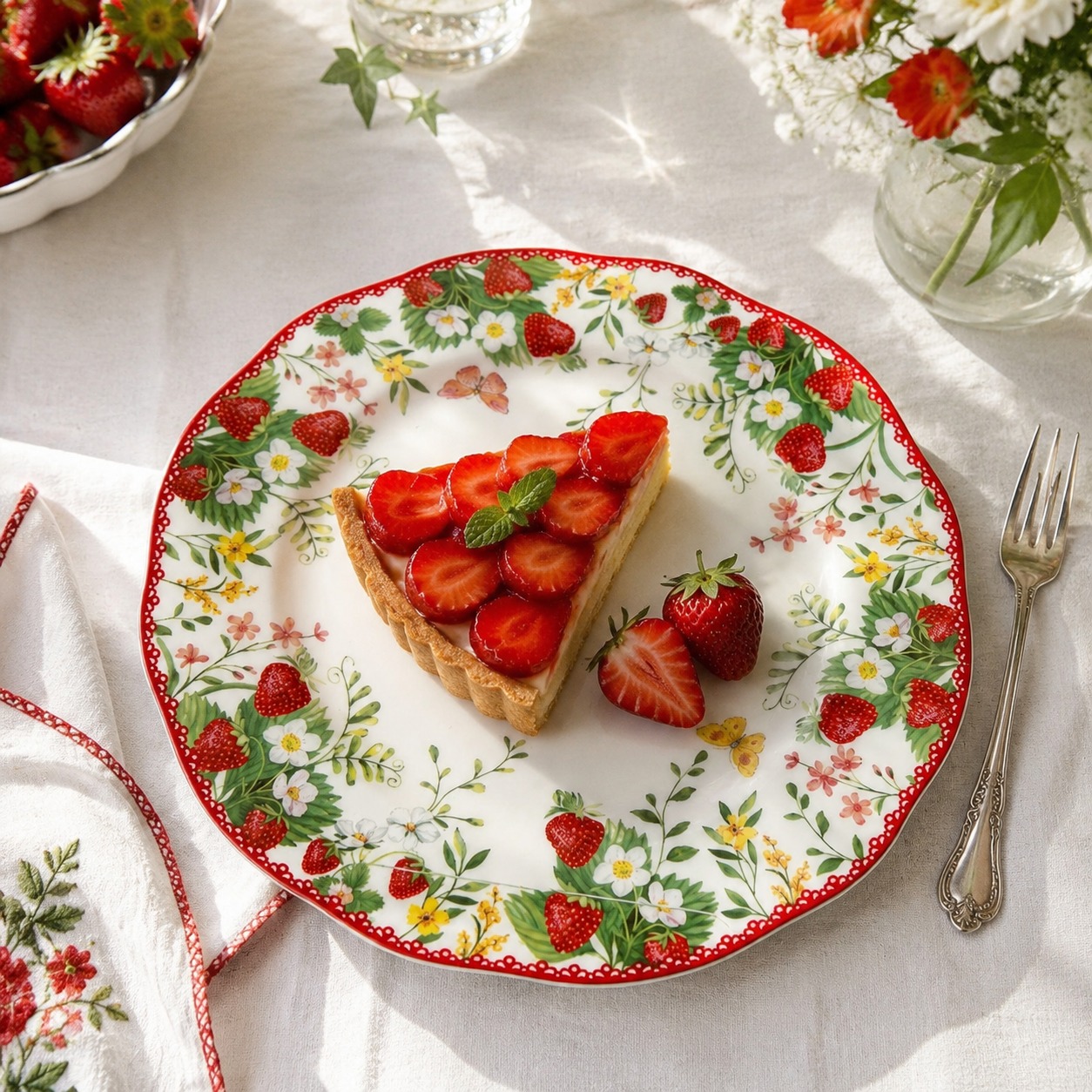 8001544177823_1.jpeg Jardin Des Fraises Porselen Pasta Tabağı 20 cm - Görsel 1