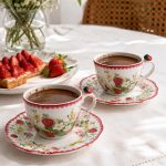 Easy Life Jardin Des Fraises 2'li Porselen Kahve Fincan Seti 120 ml