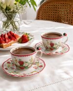 Easy Life Jardin Des Fraises 2'li Porselen Kahve Fincan Seti 120 ml