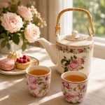 Chant Des Roses Porselen Çaydanlık ve 2'li Fincan Seti 600 ml - Görsel 3