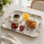 Jardin Des Fraises Melamin Kulplu Tepsi 47 x 33 cm