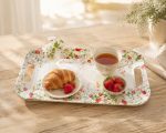 Jardin Des Fraises Melamin Kulplu Tepsi 40 x 21 cm - Görsel 2