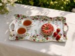 Jardin Des Fraises Melamin Kulplu Tepsi 42 x 20 cm