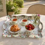Jardin Des Fraises Melamin Kulplu Tepsi 53 x 38 cm