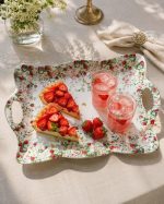 Jardin Des Fraises Melamin Kulplu Tepsi 53 x 38 cm - Görsel 4