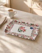 Chant Des Roses Melamin Kulplu Tepsi 53 x 38 cm