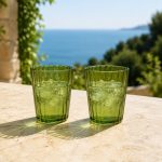 2'li Akrilik Bardak Seti 370 ml - Yeşil