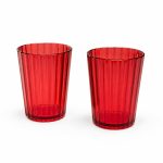 2'li Akrilik Bardak Seti 370 ml - Kırmızı - Görsel 2