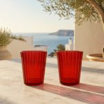 2'li Akrilik Bardak Seti 370 ml - Kırmızı - Görsel 3