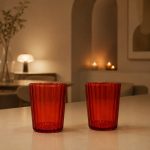 2'li Akrilik Bardak Seti 370 ml - Kırmızı - Görsel 4