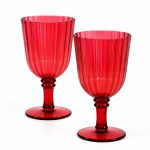 2'li Akrilik Kadeh Seti 460 ml - Kırmızı - Görsel 4