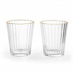 2'li Akrilik Bardak Seti 370 ml - Şeffaf Gold - Görsel 3