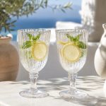 2'li Akrilik Kadeh Seti 460 ml - Şeffaf Gold