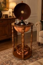 Vintage Dekoratif Dünya Küresi Şaraplık 110 × 50 cm