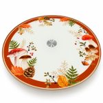Autumn Breeze Döner Ayaklı Cam Sunumluk - 32 cm