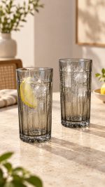 Modern Classic 2'li Cam Meşrubat Bardağı Seti - 400 ml - Görsel 3