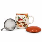 Autumn Breeze Kapaklı ve Metal Demlikli Porselen Kupa - 450 ml - Görsel 3