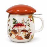 Autumn Breeze Kapaklı ve Metal Demlikli Porselen Kupa - 450 ml - Görsel 5