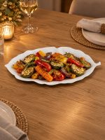 Beyaz Yaprak Servis Tabağı - 47 x 19 cm - Görsel 4