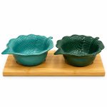 Bambu Tepsili 2 Parça Porselen Meze Seti - 25 x 12 cm