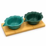 Bambu Tepsili 2 Parça Porselen Meze Seti - 25 x 12 cm - Görsel 2