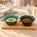Bambu Tepsili 2 Parça Porselen Meze Seti - 25 x 12 cm - Görsel 3