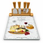 Les Fromages Bambu Standlı Cam Peynir Servis Seti - 30 x 25 cm
