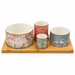 Bambu Tepsili Porselen Meze Seti - 29 x 13 cm
