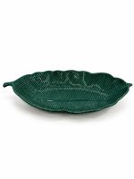Yeşil Yaprak Formlu Porselen Kase - 30 x 13 cm - Görsel 2