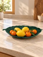 Yeşil Yaprak Formlu Porselen Kase - 30 x 13 cm - Görsel 4