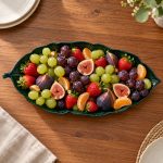 Yeşil Porselen Yaprak Kase - 36 x 16 cm - Görsel 3