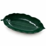 Yeşil Porselen Yaprak Kase - 36 x 16 cm - Görsel 5