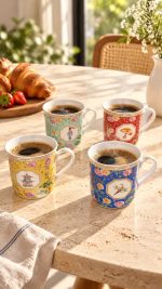 Jardins D'orient 4'lü Fine China Porselen Kupa Seti - 300 ml - Görsel 3