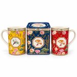 Jardins D’orient 2’li Porselen Kupa ve Çay Kutusu Seti - 7,5 × 7,5 × 9 cm