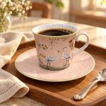 Easy Life Jardin de Reves Porselen Bardak 200 ml ve Tabak - Görsel 2