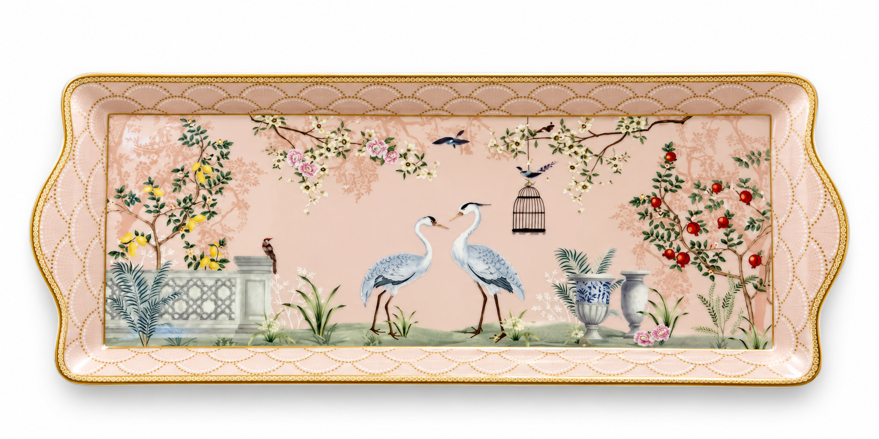 8001544139708_1.jpeg Easy Life Jardin de Reves Porselen Kek Servis 35 cm x 15 cm - Görsel 1