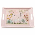 Jardin De Reves Melamin Kulplu Servis Tepsisi - 54 x 35 cm
