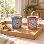 2’li Fine China Porselen Kulplu Bardak Seti - 300 ml - Görsel 2