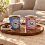 2’li Fine China Porselen Kulplu Bardak Seti - 300 ml - Görsel 3