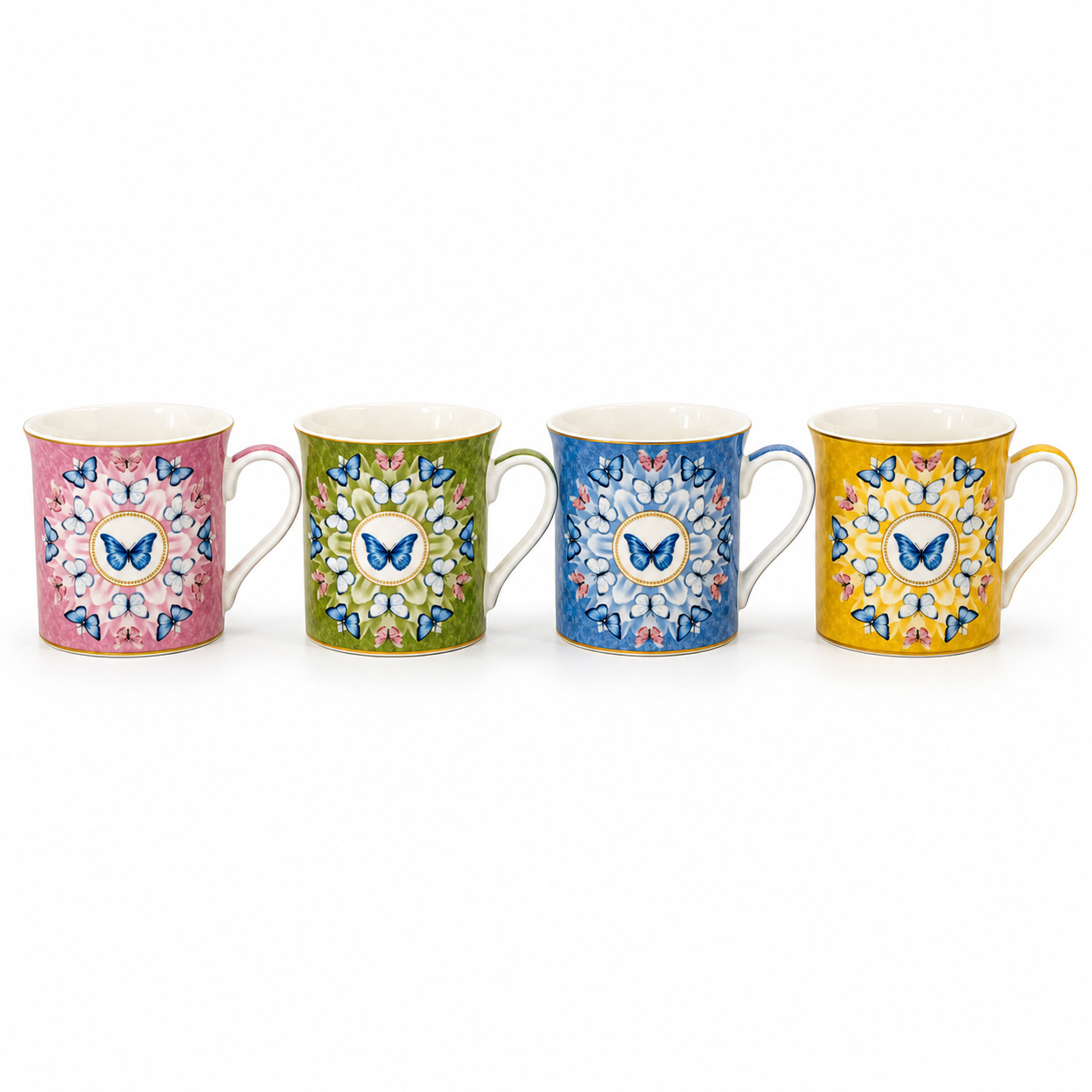 8001544145990_1.jpeg Spring Parade 4’lü Fine China Porselen Kulplu Bardak Seti - 300 ml - Görsel 1