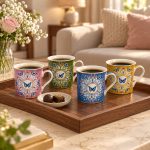 Spring Parade 4’lü Fine China Porselen Kulplu Bardak Seti - 300 ml - Görsel 4