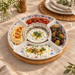 Bambu Tepsili Porselen Meze Seti