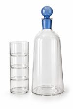Fun-Classy Borosilikat 5 Prç. Set 4 Bardak 1 Şişe (Kapaklı) Mavi - PM0152 BLUE - Görsel 2