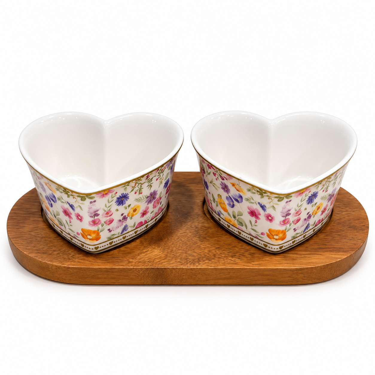 8001544159591_1.jpeg Mon Amour Bambu Tepsili 2 Parça Porselen Meze Seti - 21 x 10 cm - Görsel 1