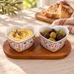 Mon Amour Bambu Tepsili 2 Parça Porselen Meze Seti - 21 x 10 cm - Görsel 2